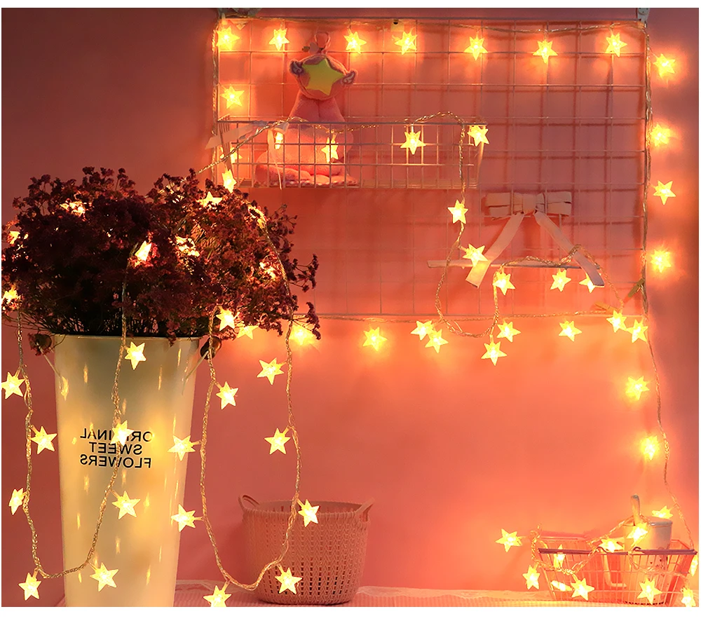 FS-LED Warm White Star String Lights Fairy Lights USB Powered Five-pointed Star String Lights for Wedding Party Bedroom Indoor FS-LED Warm White Star String Lights Fairy Lights USB Powered Five-pointed Star String Lights for Wedding Party Bedroom Indoor
