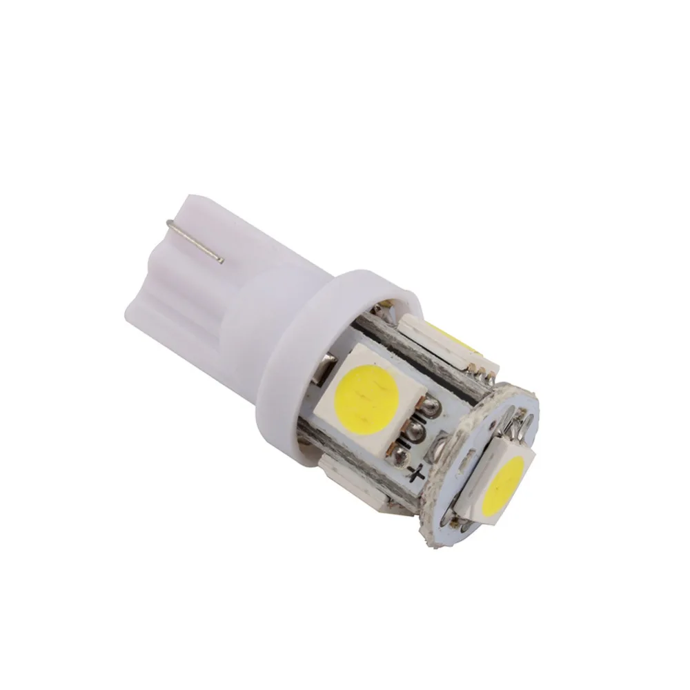 10 шт./компл. T10 5050 W5W 5 SMD 194 светодиодный светодиодная белая Автомобильная боковая