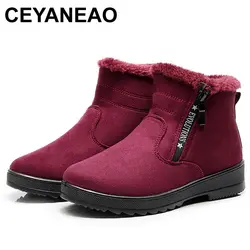 CEYANEAO/зимние ботинки, женские ботильоны, новые модные зимние теплые ботинки на платформе, женская обувь, большие размеры