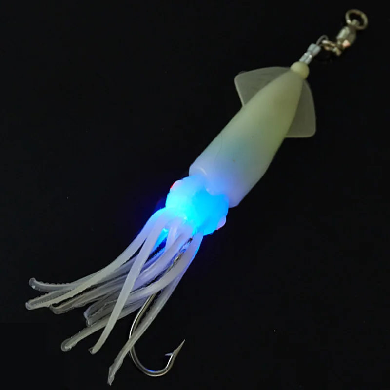 Fishing Bass Lure 55g Luminous Octopus Squid Jig Fish Lead Head Hook