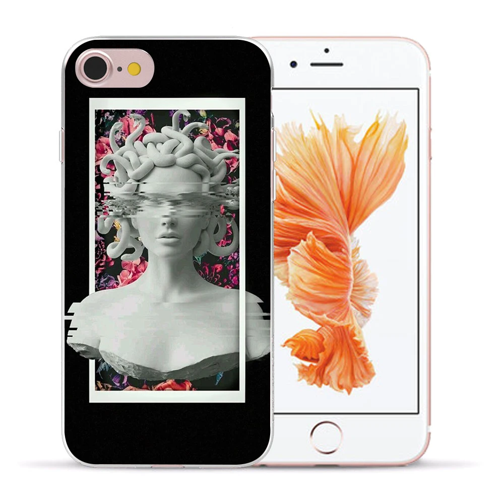 Mona Lisa забавные имитирующие художественные чехлы для iPhone X XR XS MAX Van gogh Звездный Мягкий ТПУ чехол для телефона iPhone 6 7 8 Plus 5 Чехол