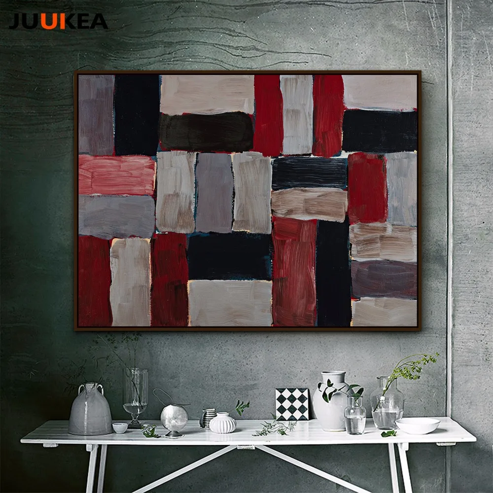 Aliexpress.com : Buy Wall Art, Wall Decor, Red and Black Abstract Color