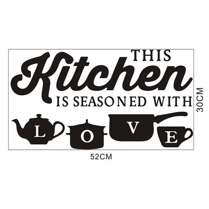 Creative KITCHEN Wall Sticker Vinyl Removable Decal Art Mural Kitchen Decor Quote Wall Decals Waterproof Self Adhesive D204 Creative KITCHEN Wall Sticker Vinyl Removable Decal Art Mural Kitchen Decor Quote Wall Decals Waterproof Self Adhesive D204