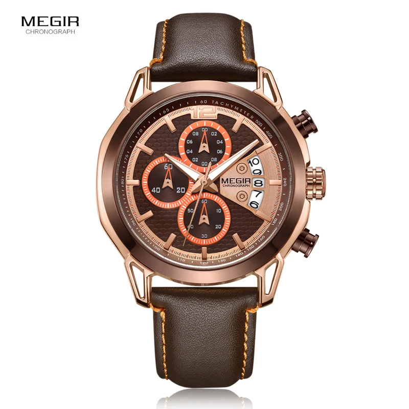

MEGIR Creative Quartz Men Watch Leather Chronograph Army Military Sport Watches Clock Men Relogio Masculino Reloj Hombre M2071