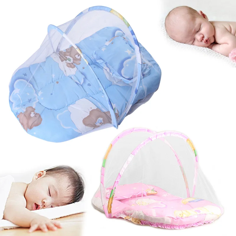 Children's bed foldable crib Canopy Baby Bed+Cushion Pillow Mosquito Net Insect Cradle Bed Netting Mattress Canopies in a Cot Children's bed foldable crib Canopy Baby Bed+Cushion Pillow Mosquito Net Insect Cradle Bed Netting Mattress Canopies in a Cot