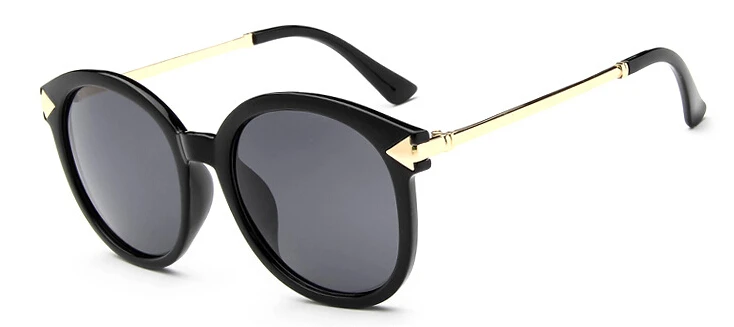Остроконечная золотая металлическая ножка Солнцезащитные очки женские популярные круглые зеркальные солнцезащитные очки дизайнер бренда женской одежды Серебряные Солнцезащитные очки - Цвет линз: C4