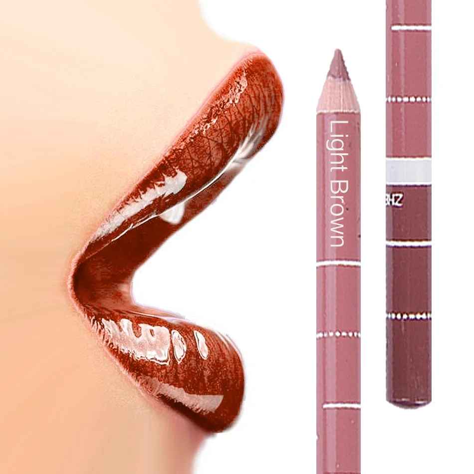 78%off fashion Crayon a levre lipstick light brown lip liner lady waterproof beauty tools lip makeup pencil lipliner porta batom