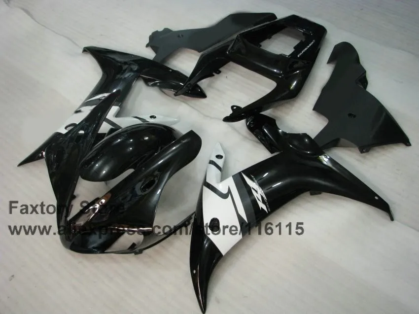 Полный материалы для инжекционного литья комплекты для Yamaha YZF R1 2002 2003 R1 02 03 черный белый Запчасти для обтекателя из АБС-пластика