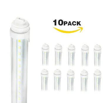 

10 pcs 8ft LED Tube Light,40W R17D,T12 8' F96T12/CW/HO LED Fluorescent Tube Replacement,5500K 4000LM Super Bright