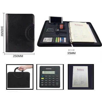 

File Folder A4 Fichario Ring Binder Case for Document Organizer Office Manager Padfolio File Cabinet Holder Zipper Briefcase Bag