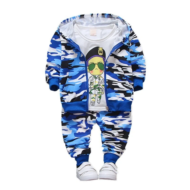 

Spring Autumn Children Clothes Baby Girls Boys Camouflage Color Cotton Jacket T-Shirt Pants 3pcs/sets Infant Casual Tracksuits