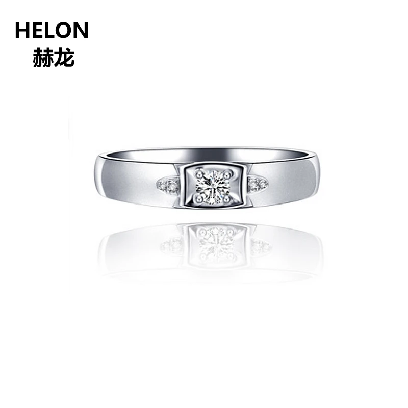Solid 14k White Gold Engagement Wedding Ring Party Anniversary Men AAA Cubic Zirconia CZ Fine Jewelry Generous | Украшения и