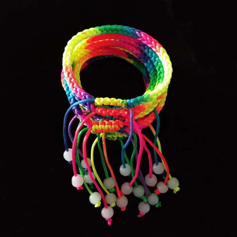 ZXZ 10pcs/lot Rainbow Macrame Multi Colour Handmade Braided Cord Thread Friendship Bracelets Ankle Jewelry Gift