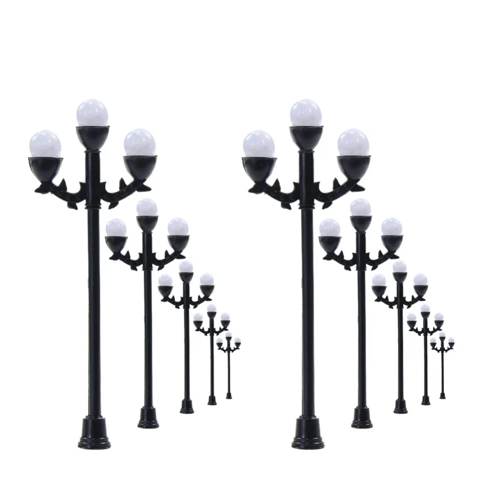 10pcs Model Railway Lamppost Lamps Street Lights HO Scale 6.5cm 6V New
