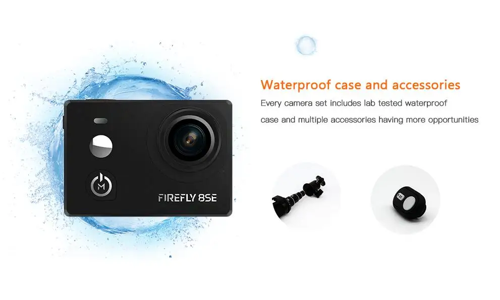 

Hawkeye Firefly 8SE new design better than Hawkeye Firefly 8S 170 Degree Super-View Bluetooth FPV Sport Action Cam