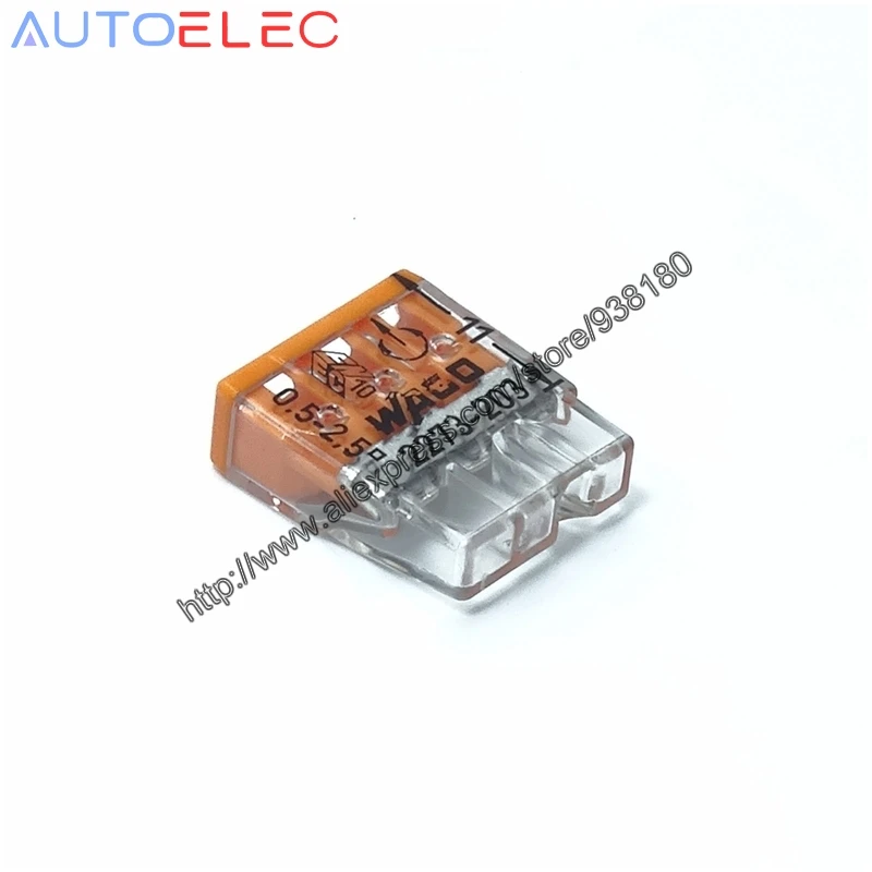 

100Pcs wago 2273-203 female terminal block PUSH FIT ELECTRICAL WIRE CONNECTOR CAGE CLAMP CONNECTION Quick Disconnect Connectors
