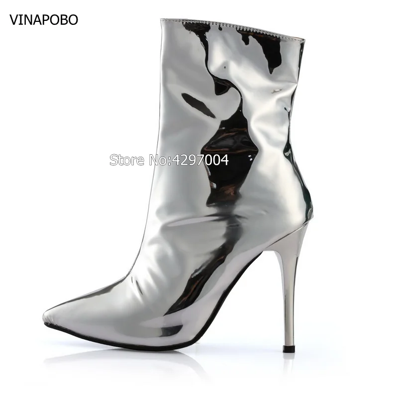 1PRICHICELLA-Unique-silver-shiny-boots-pointed-toe-sexy-high-heeled-mirror-leather-ankle-booties (1)