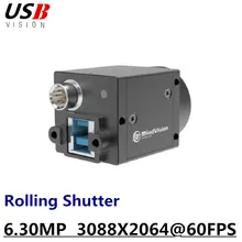 USB3.0 промышленная камера 1/1. " Глобальный затвор 6.30MP 3088X2064@ 60FPS поддержка U3VISION протокол, HALCON Labview