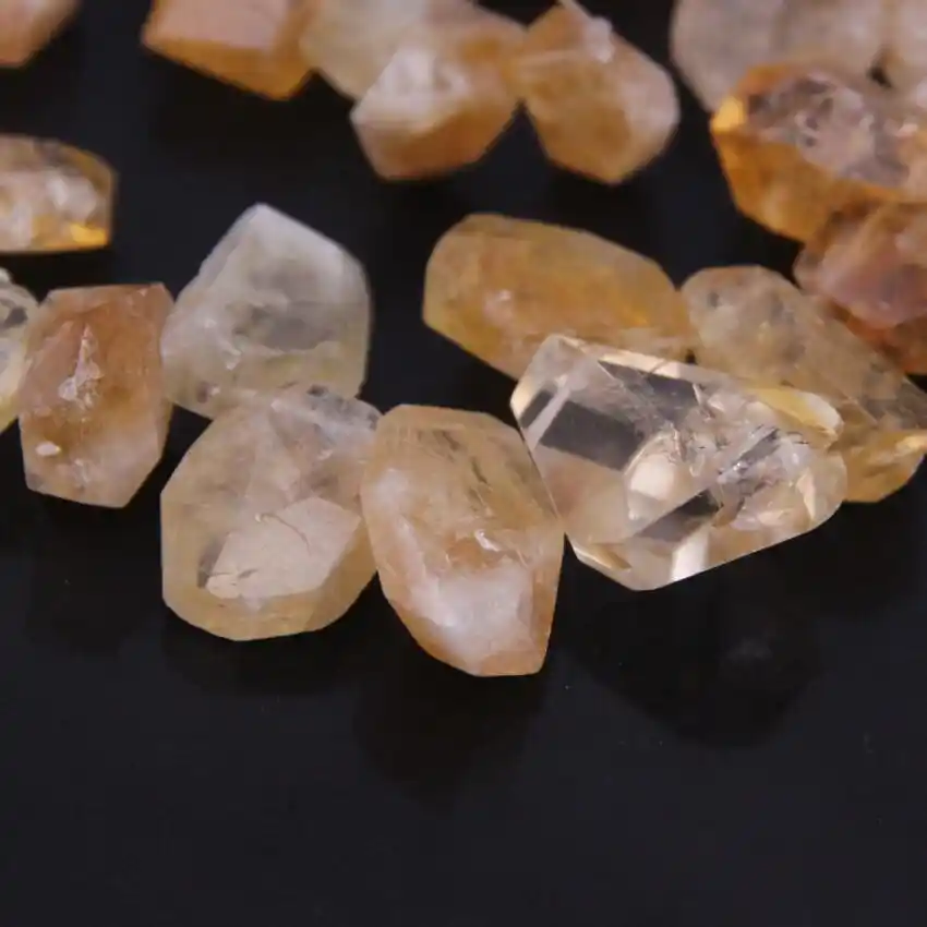Full Strand,Top Drilled Natural Citrine Quartz Slice Sticks Beads,Raw Yellow Crystal Graduated Cut Slab Point Nugget Pendants Jewelry