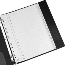 HFYP IX-915 Сортировка классификация связующего каталожные разделители бумажная карта PP 11 отверстий номер 1-15 15 листов/пакетов папки вложения