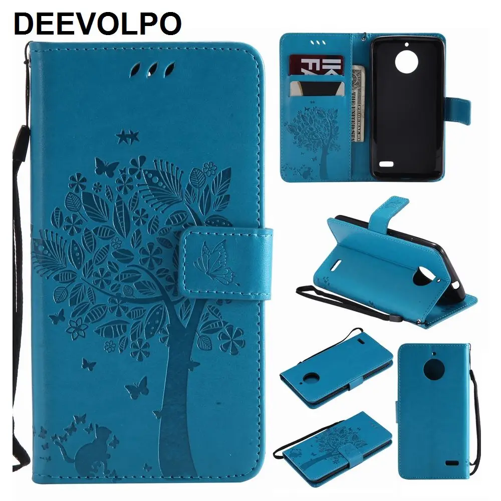 

Mobile Phone Bags Leather For Moto C E5 E4 Plus G2 G4 G5 G6 Plus G5S Play X Style Z Force Capa Card Slot Tree Cat Embossing P06Z