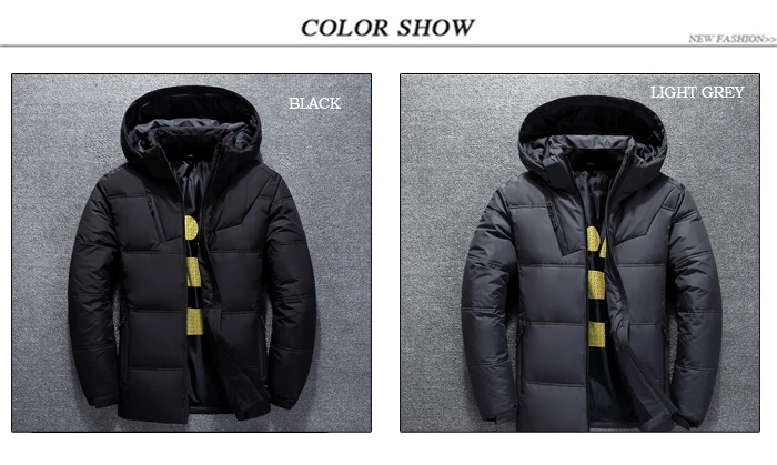 VROKINO New In Thick Winter Warm Down Jacket Men's Casual High Quality White Duck Down Jacket Men's Parker Coat M-3XL