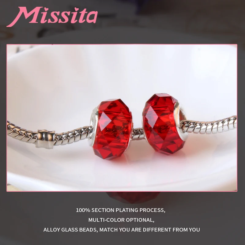 MISSITA женские бусины из муранского стекла подходят для брендовых браслетов