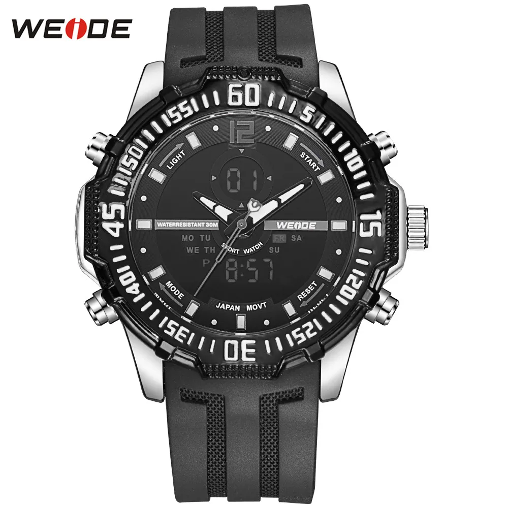 

2018 Top Fashion WEIDE Men Day Date Sport Watch Mens Digital Quartz LED Rubber Strap Man Army Wristwatch Montre Homme Clock Gift