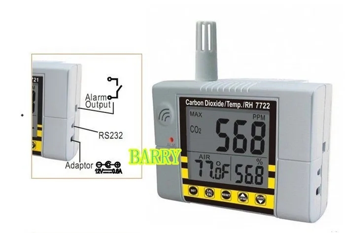Air quality monitor Temperature meter humidity meter carbon dioxide tester CO2 gas detector gas analyzer CO2 meter 2-IN-1 AZ7722