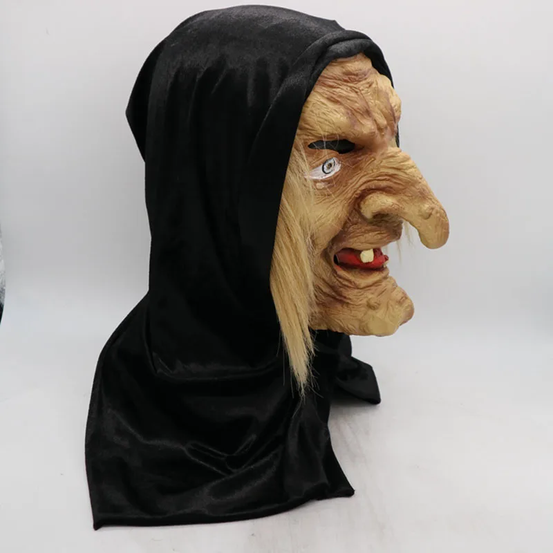 Creepy Halloween Costumes of Scary Old Witch Latex Mask