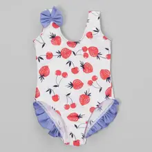 Модный милый цветочный купальник для новорожденных девочек, Цельный купальник, пляжная одежда для купания, модная одежда для малышей