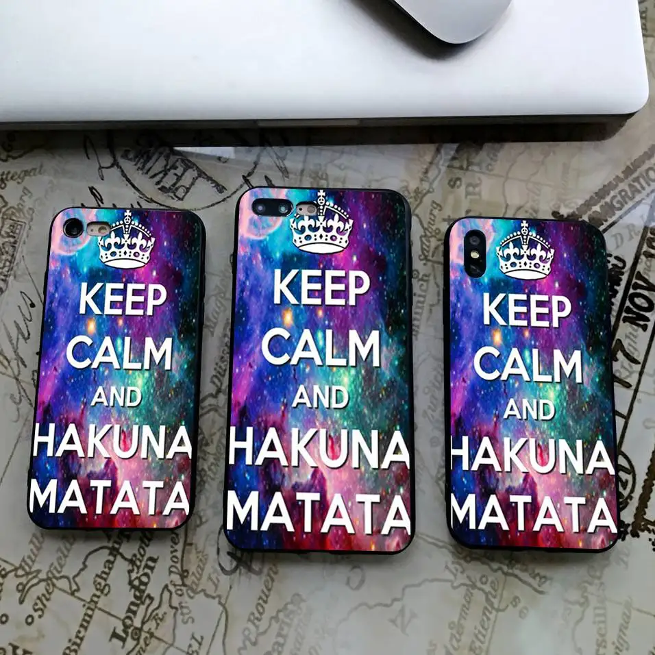 Hakuna Matata Король Лев черный мягкий силиконовый чехол для телефона для iPhone X 11 Pro 5S XR XS Max 6 6S 7 8 Plus чехол Fundas Capinha Coque