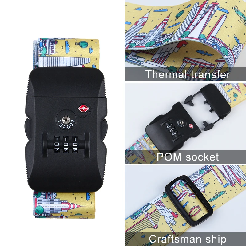JULY'SONG Travel TSA Password Lock Suitcase Strap Adjustable Luggage Case Belt Polyester Safe Travel Accessories JULY'SONG Travel TSA Password Lock Suitcase Strap Adjustable Luggage Case Belt Polyester Safe Travel Accessories