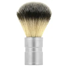 Серебряная Мужская щетка для бритья из нержавеющей стали с металлической ручкой мягкие синтетические волосы из нейлона Парикмахерская щетка удобное приспособление для бритья