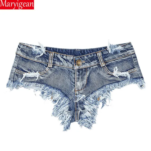 US $9.74 DANJEANER Newly High Cut Sexy Jeans Denim Booty Shorts Double Button Low Rise Waist Micro Mini Shor