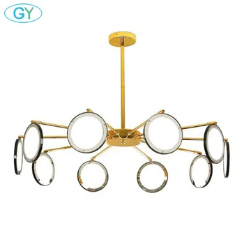 

New Art Designer LED chandelier Nordic Style Gold lustre lamps 5000K or remote control dimmable chandeliers 6/8/10 lights