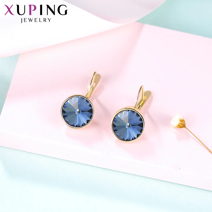 Xupingg дизайн обручи серьги кристаллы от Swarovski винтажные круглые ювелирные изделия для женщин девочек Подарки M85-20459