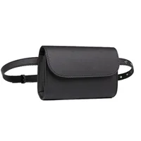 kleine schwarze Ledergürteltasche für Frauen