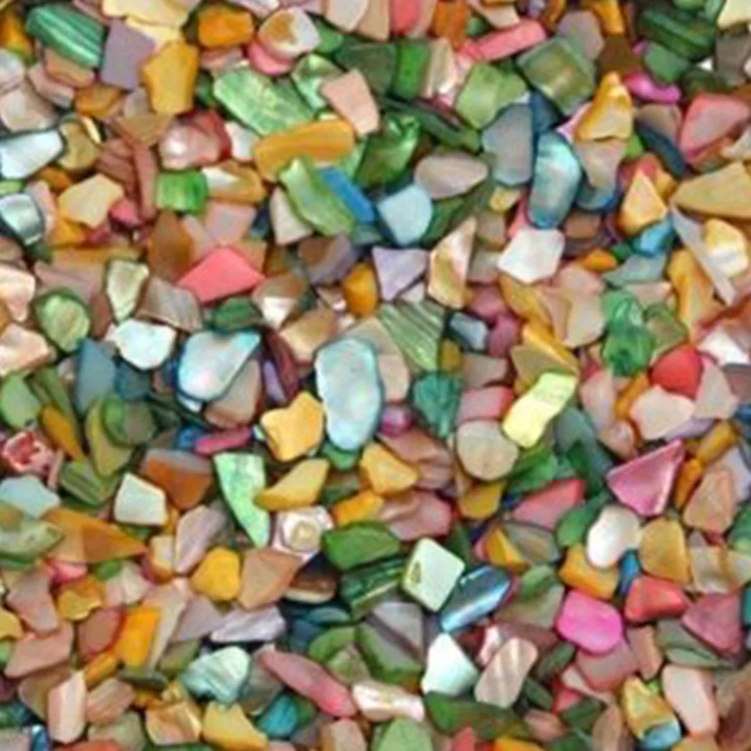 100g DIY New Glass  Mosaic Tiles Multicolor Crystal Translucent Shell Fragments