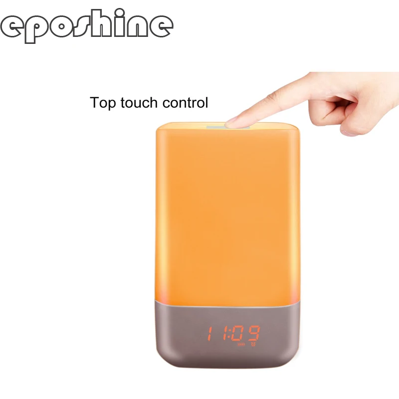 

Simulation sunrise colour changing touch led wake up light alarm clock Home Table Decoration