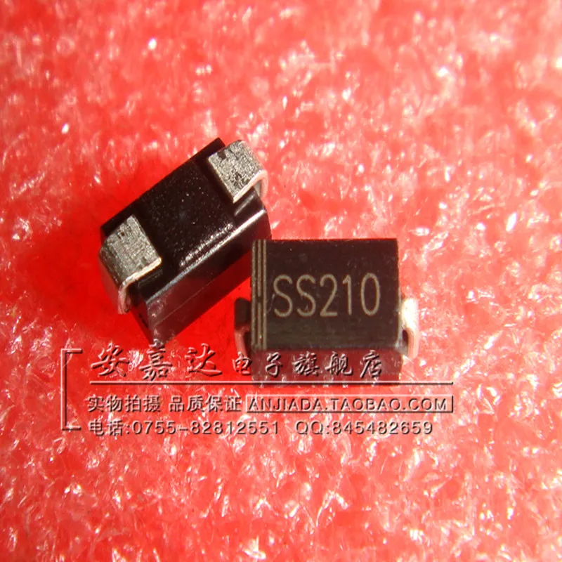 Free shipping 10pcs/lot SS210 SR2100 2A / 100V A Schottky diode