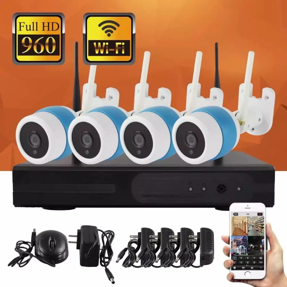 Yobangsecurity 960 P Беспроводной CCTV Системы 4ch Wi-Fi NVR Беспроводной NVR ip-пуля CCTV Камера охранных Системы наблюдения