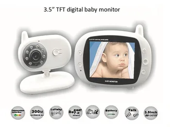 

850 3.5 inch Wireless Audio Video Baby Monitor Security Camera 2 Way Talk Nigh Vision IR Temperature Monitoring with Lullabies
