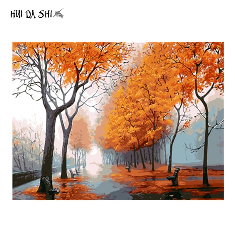 

Hand painted Landscape Painting By Numbers Paint Kits Oil Painting DIY Canvas Pictures Living Room Office Home Decor Artwork