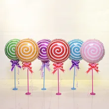 1 Набор, 6 цветов на выбор, леденец, фольгированные шары, настольный воздушный шар для колонны, день рождения, декорации на свадьбу, вечеринку, вечерние принадлежности