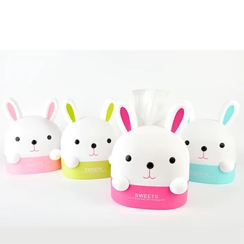 

1pc Creative Cartoon Rabbit Box Household Living Room Bedroom Toilet Roll Desktop Paper Towel Box Paper Towel Tube