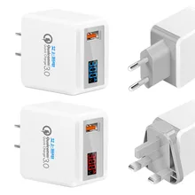 QC3.0 USB быстро Зарядное устройство адаптер Напряжение ток Дисплей для смартфонов Tablet PC для iPhone X 8 8 Plus для samsung S9 S8 S7 S7