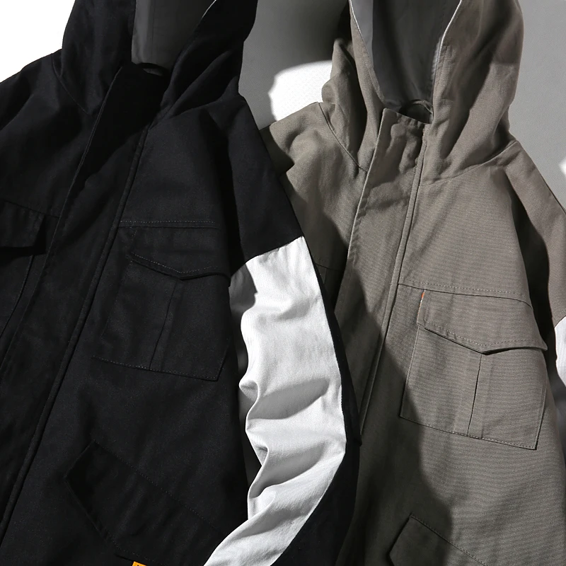 Для мужчин новый 2019 Мода с капюшоном куртки отличное карманов на молнии кнопками