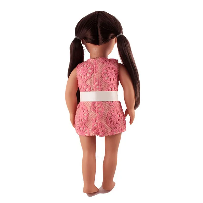 45 см американская кукольная одежда оранжевое платье с поясом или вязаный свитер платье с цветочным рисунком для девочек 18 дюймов