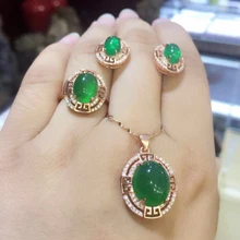 MeiBaPJ, Классический натуральный ювелирный камень, халцедон, ювелирный набор, 925 пробы, серебро, 3 Сиут, хорошее ювелирное изделие для женщин